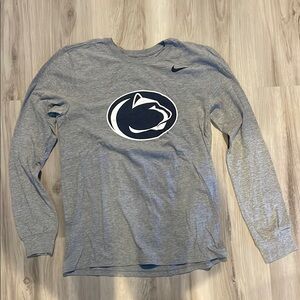 Nike Gray Long Sleeve Shirt with Penn State Logo